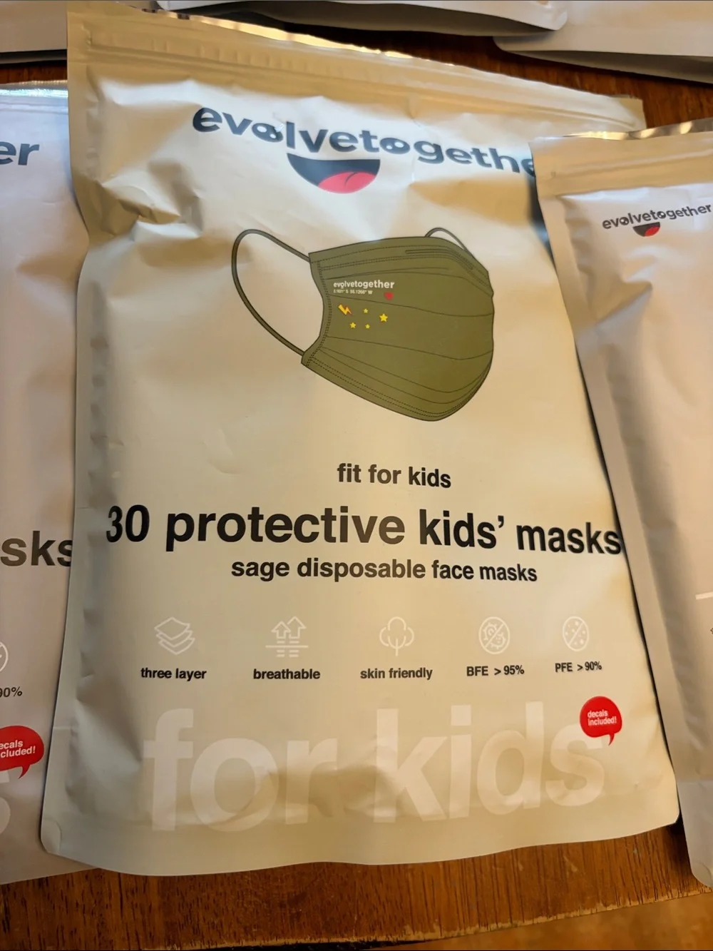 Lot of Evolvetogether Face Masks Kids plus KN95 kids masks